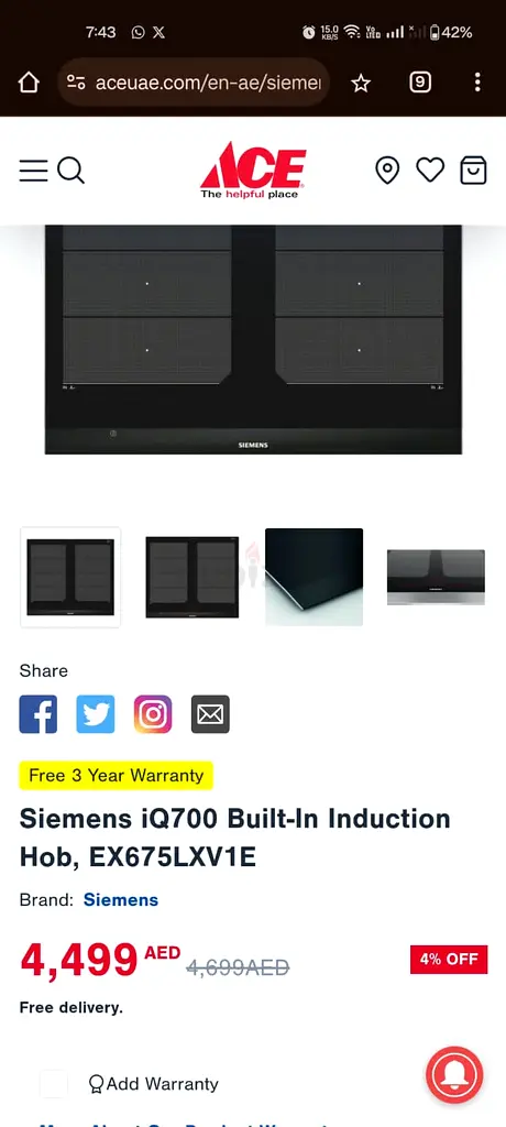 Siemens latest model iq700 induction cooktop builtin