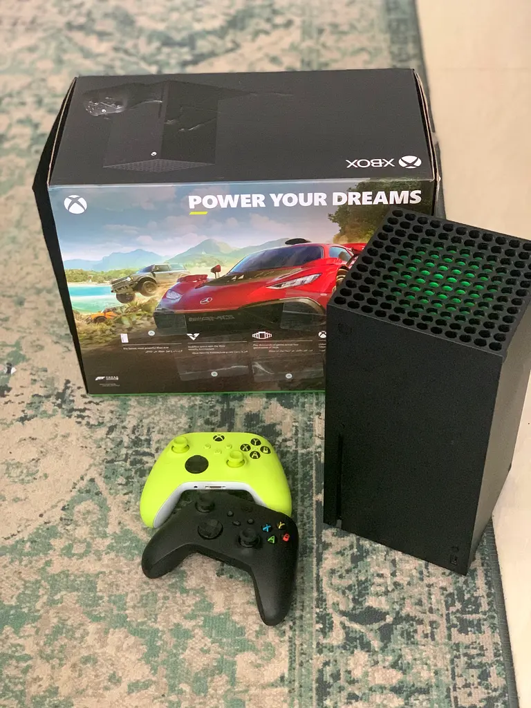 Xbox series x with 2 controllers