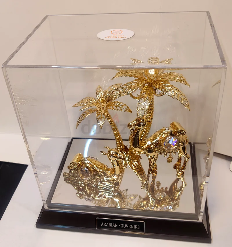 Beautiful 24 k gold plated camel palm tree studded with SARVOSKI