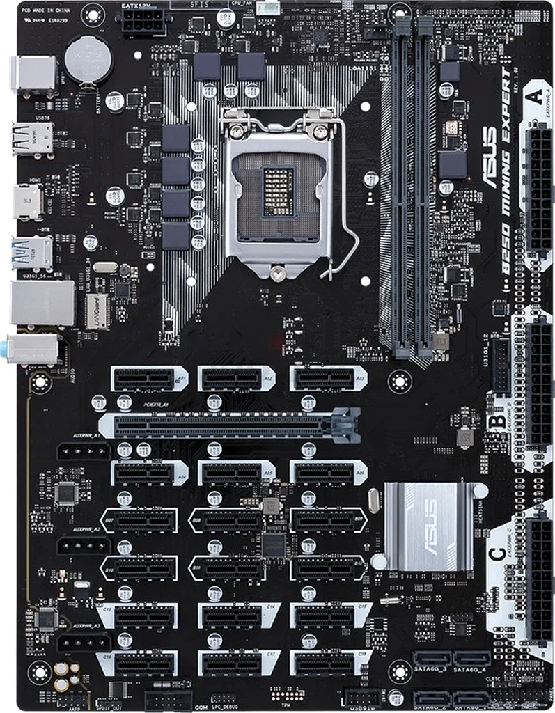 ASUS B250 Mining Expert motherboard boasts 19 PCIe slots632571155170571110