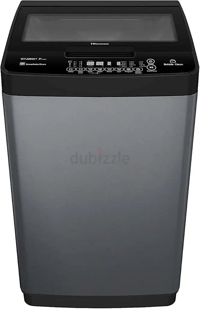 Hisense 8Kg Top load Fully Automatic Washer Titanium GreySilver Model
