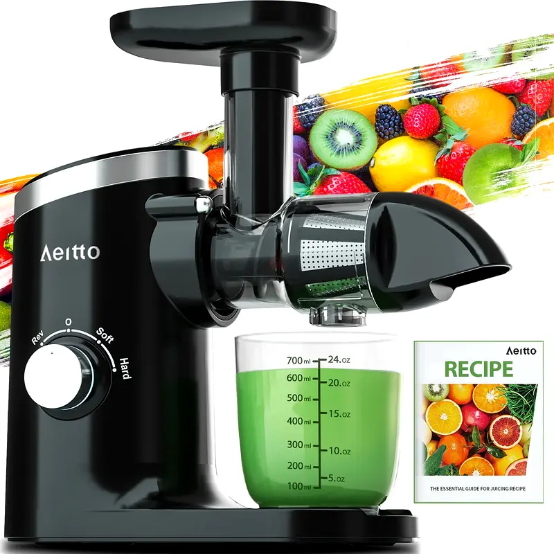Cold Press Juicer, Aeitto 2Speed Masticating Juicer Machine for Fruits