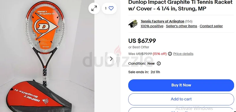 DUNLOP IMPACT GRAPHITE Ti TENNIS RACQUET63241652629889111