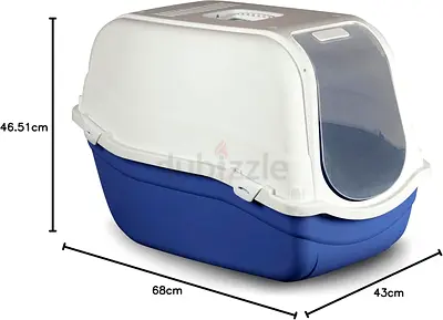 XL Maxi Cat Litter Box – Blue/White – Eco-Friendly