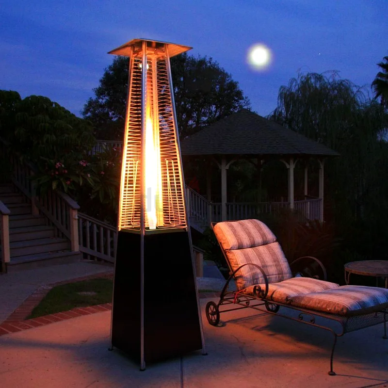 Quartz tube pyramid patio heater with electric ignition Stainless Steel632534722871061115