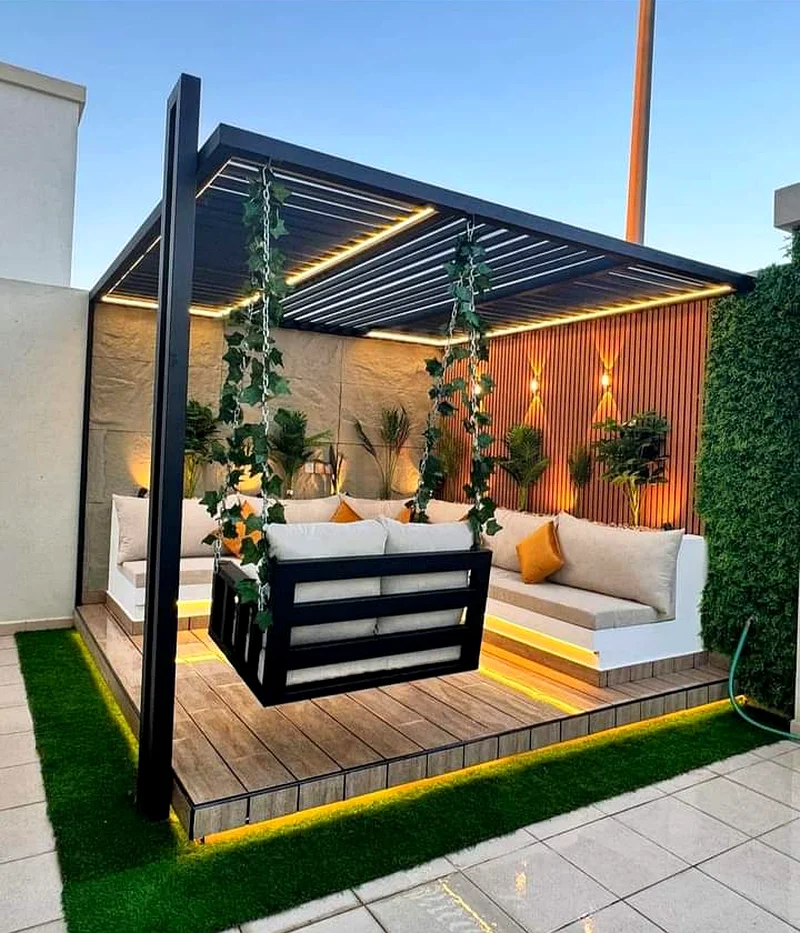 Steel Aluminium pergola for outdoor space Patio Garden63220828771714113