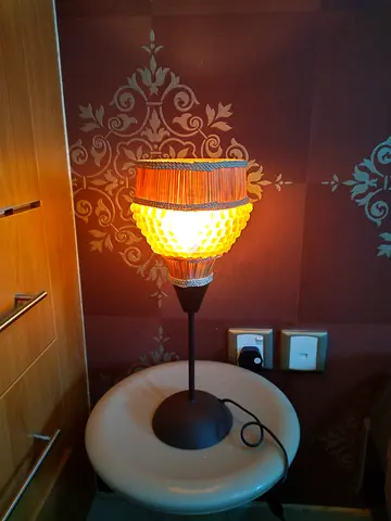 Table lamp with PVC shade