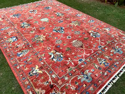 173 x 244 cm | New Handmade Terracotta Sultani Carpet
