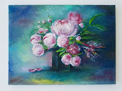#Di_SHAYKH: PEONIES original painting handmade