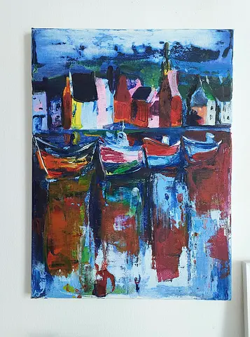 #Di_SHAYKH: Boats original painting handmade