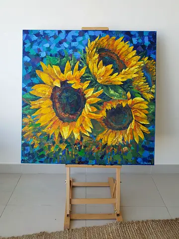 #Di_SHAYKH: SUNFLOWERS original painting handmade