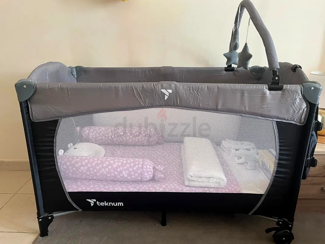 Teknum Baby travel and sleeping Cot with Mattress