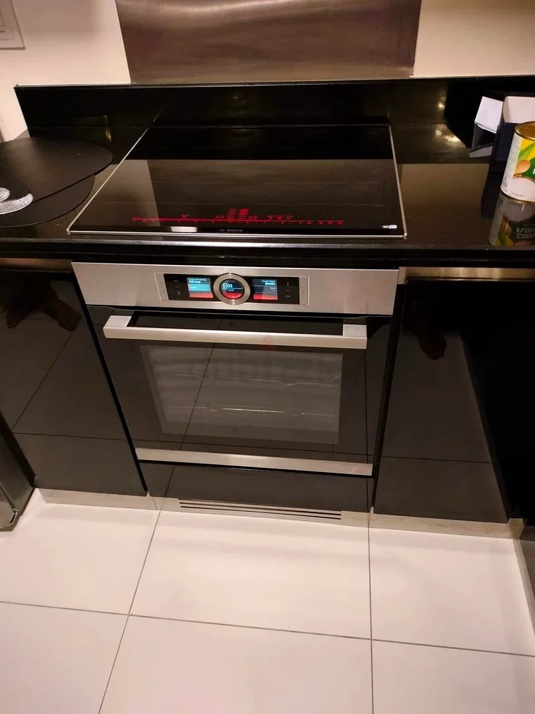 Bosch latest model series 8 electric oven and induction cooktop built