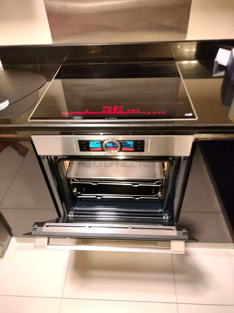 Bosch latest model series 8 electric oven and induction cooktop built
