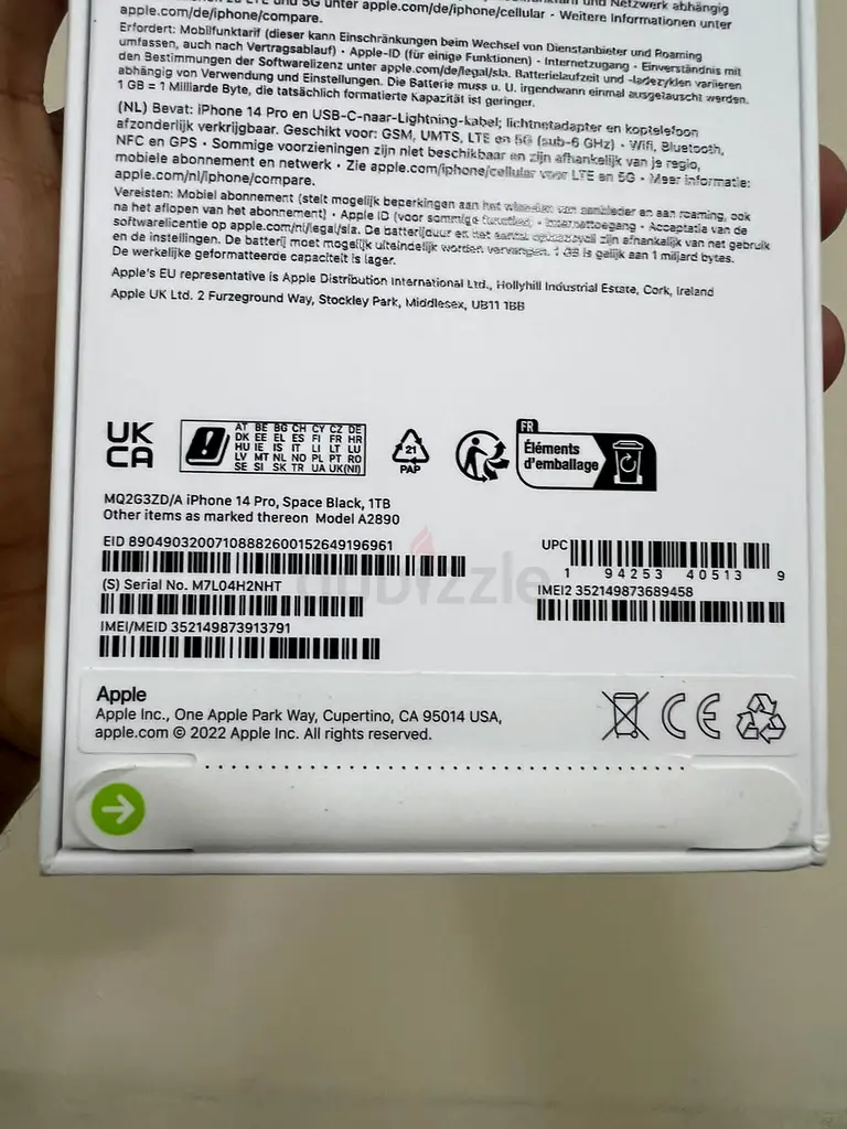 Iphone 14 pro 1Tb box pack