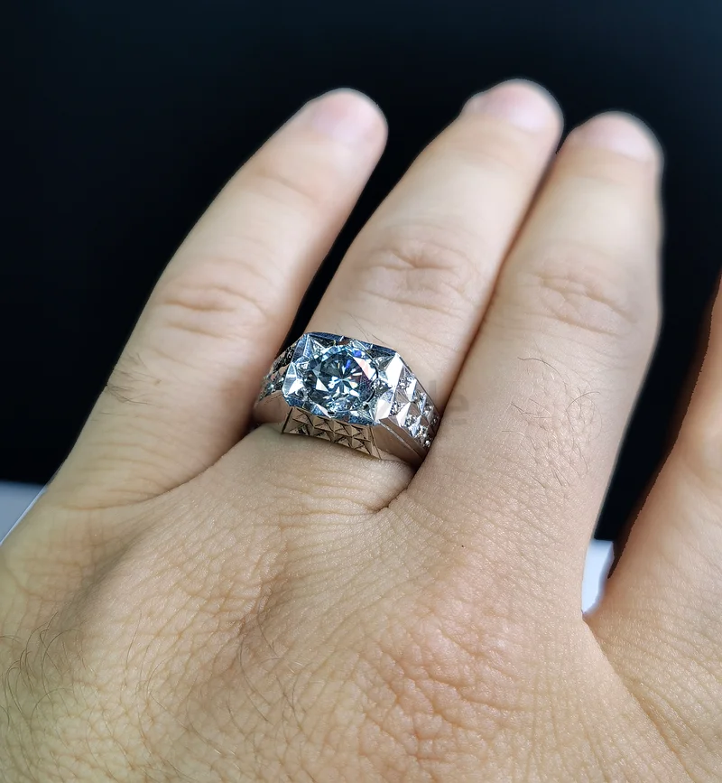 Moissonite Stone with certificate - خاتم بحجر موزنايت مع الشهادة63174324218626113