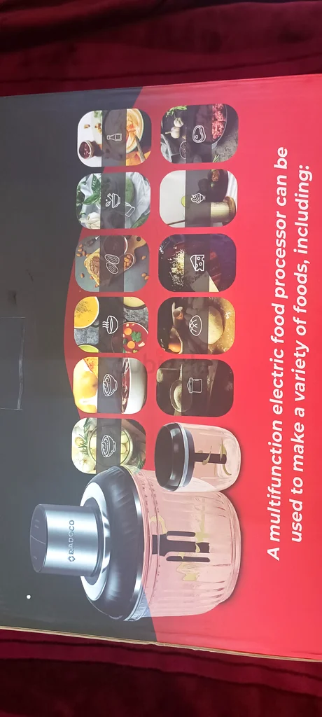 Food Processor, Electric Food Chopper with 2 Glass Bowls (2L Cup 0.5L Cup), 400W Power Grinder63169460411010111