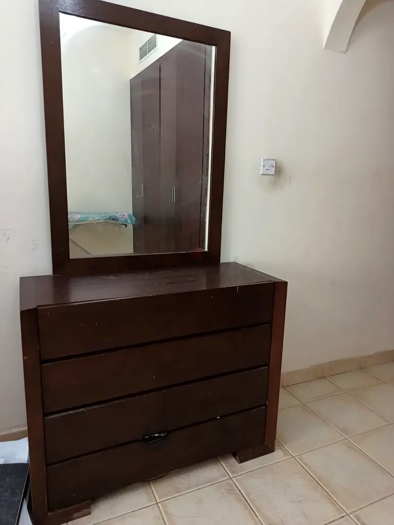 Mirror Table with Drawers