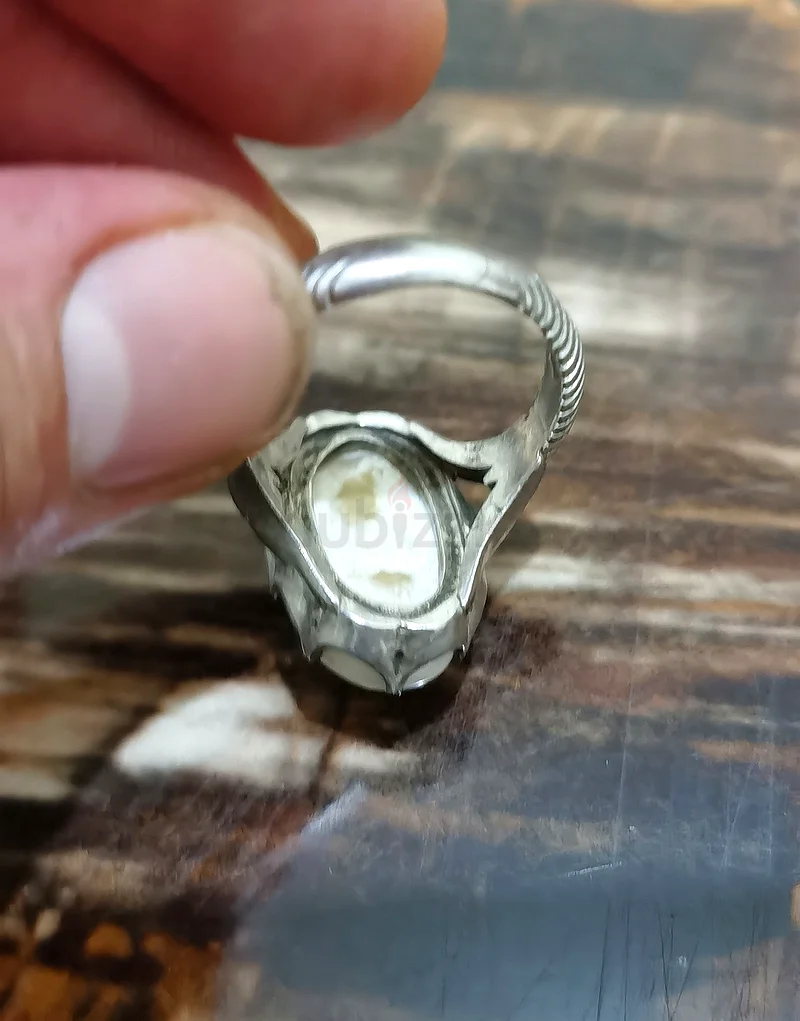 خاتم بحجر فيروز نيشابوري ابيض نوادر - Rare White Ferrose Nishaburi Stone63174324223617113