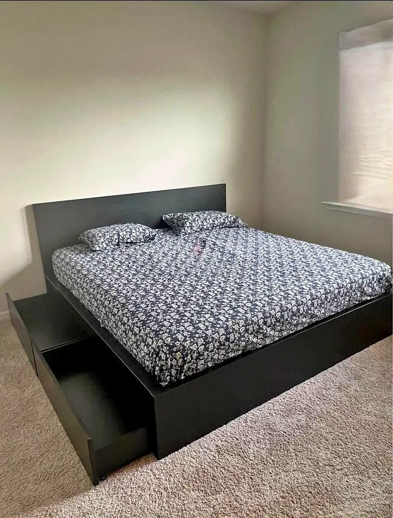 ikea malm king size storage bed with mattress