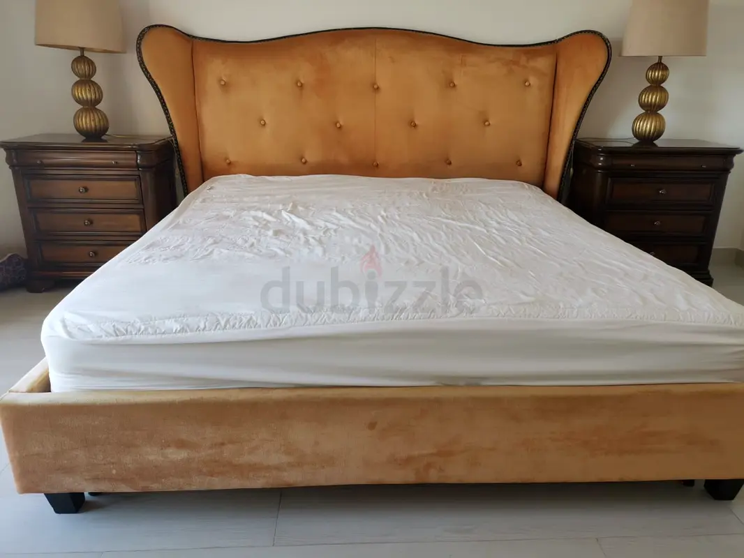 Bed room set ( 1 king bed without mattress, 2 night stands and 1