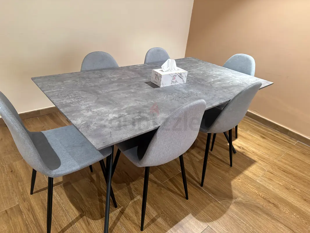 Set of dining table with 6 chairs