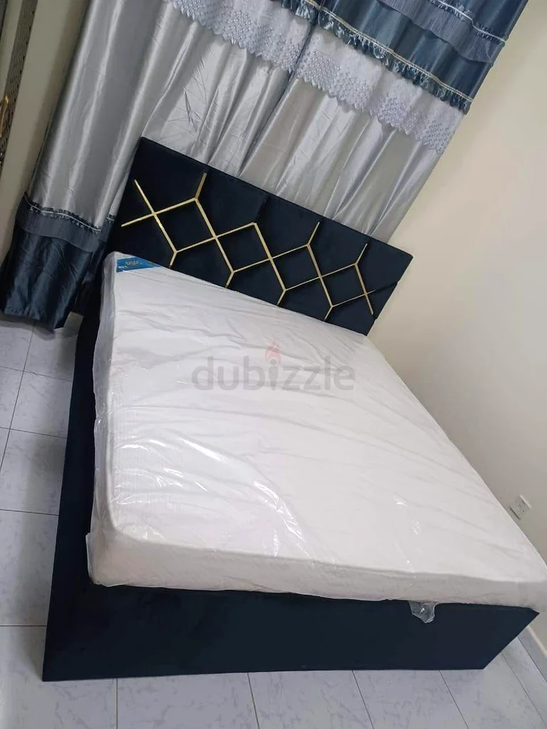 Brand New velvet bed king size with mattress available
