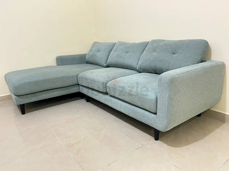 Light blue, 3 seater L shape Corner sofa from home center in an