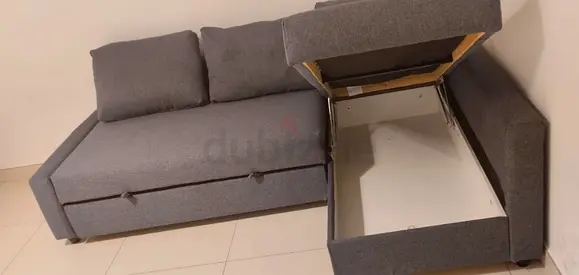 IKEA L Shape Sofa cum bed with big storage in L , you can fix the L left and right