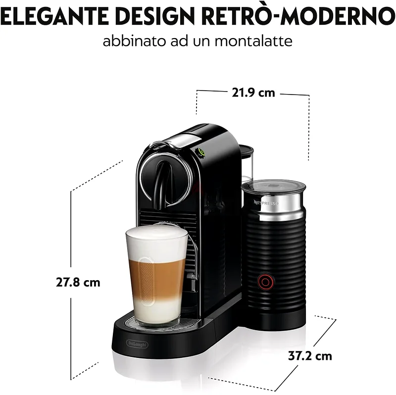 Nespresso CitiZ Capsule Coffee Machine (Black) with milk frother brand