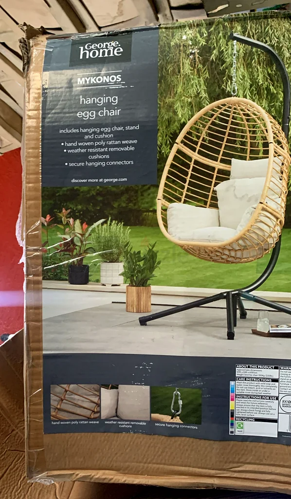 Hanging Egg Chair with Stand Wicker Rattan Swing Chair with Stand and