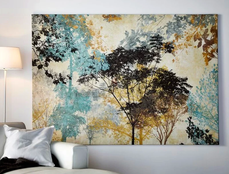 IKEA huge wall art canvas frame. Forest Ambiance. 200x140cm