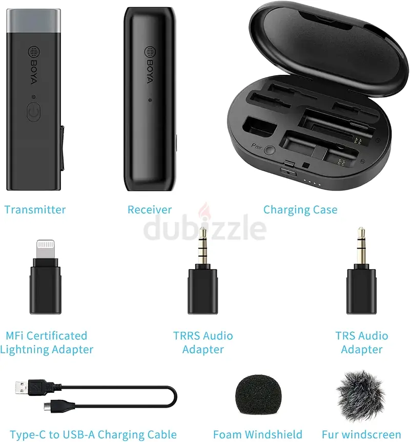 Boya BYWM3D Wireless Lavalier Microphone, Black