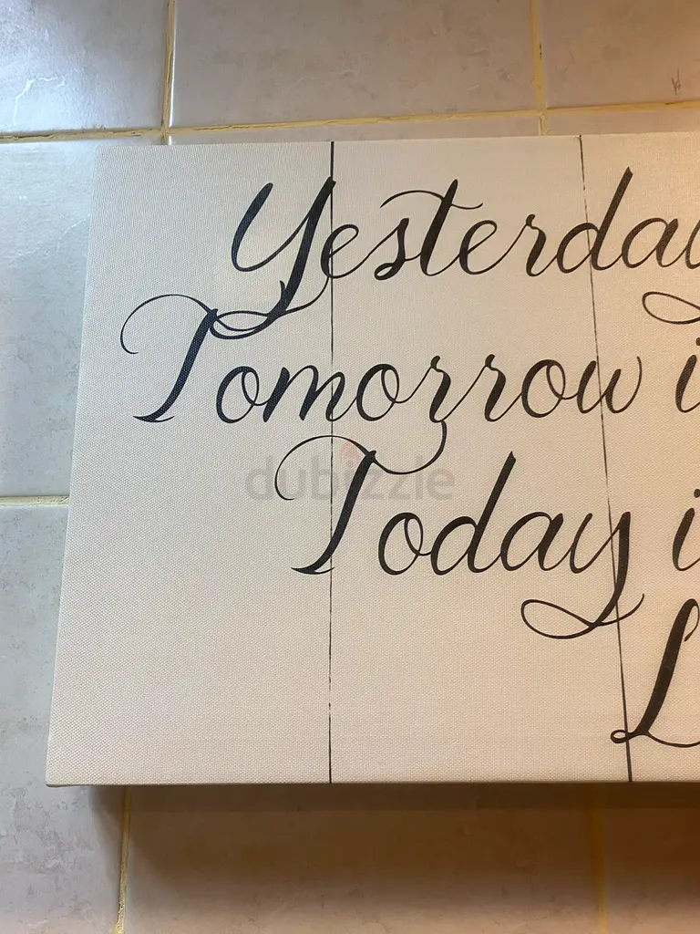 Wall art with quote 60x28cm