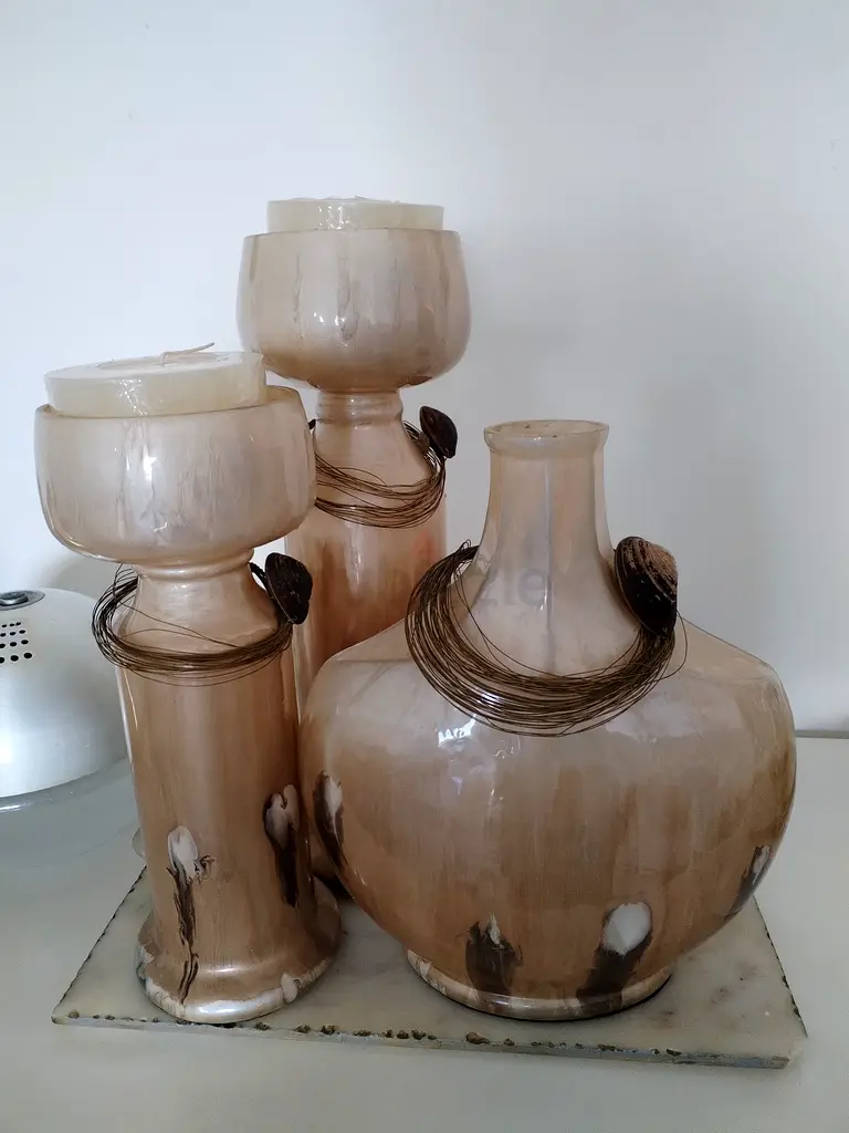Vase and candle holders set