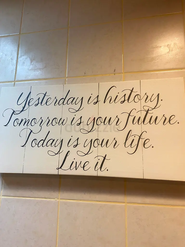 Wall art with quote 60x28cm