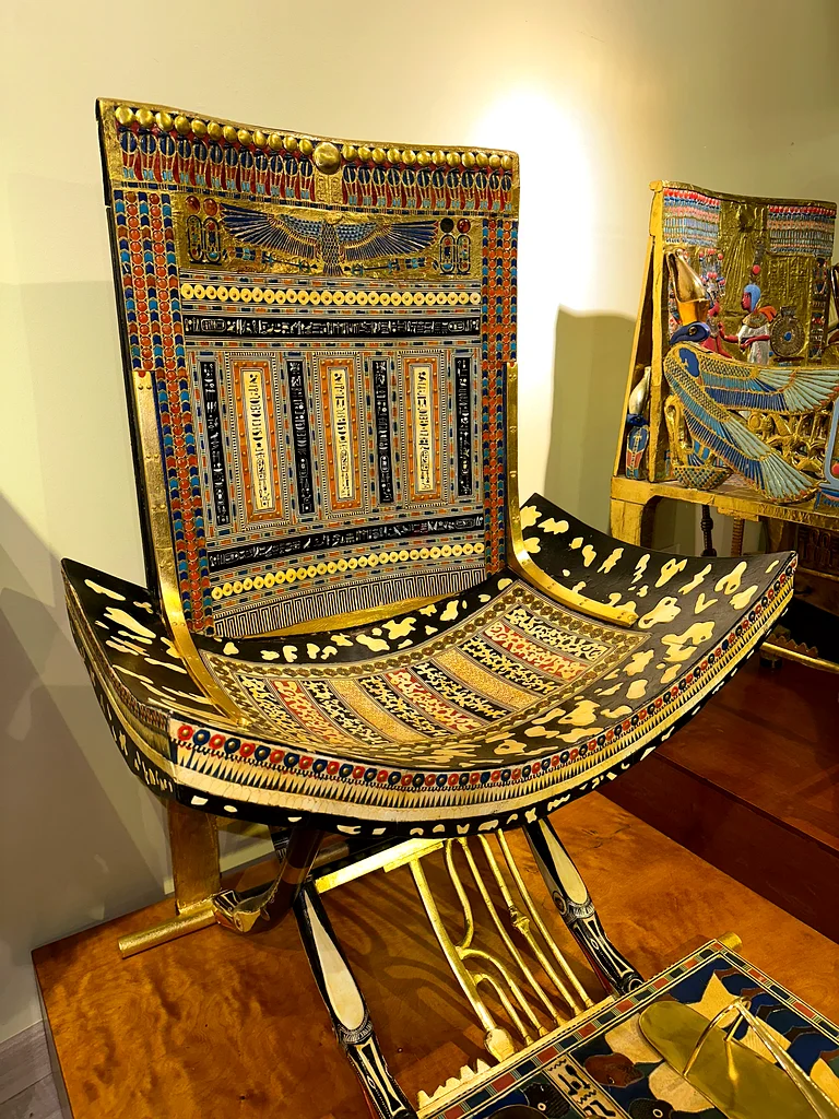 King Tut Ceremonial Chair Life Sized Authentic Replica Egyptian