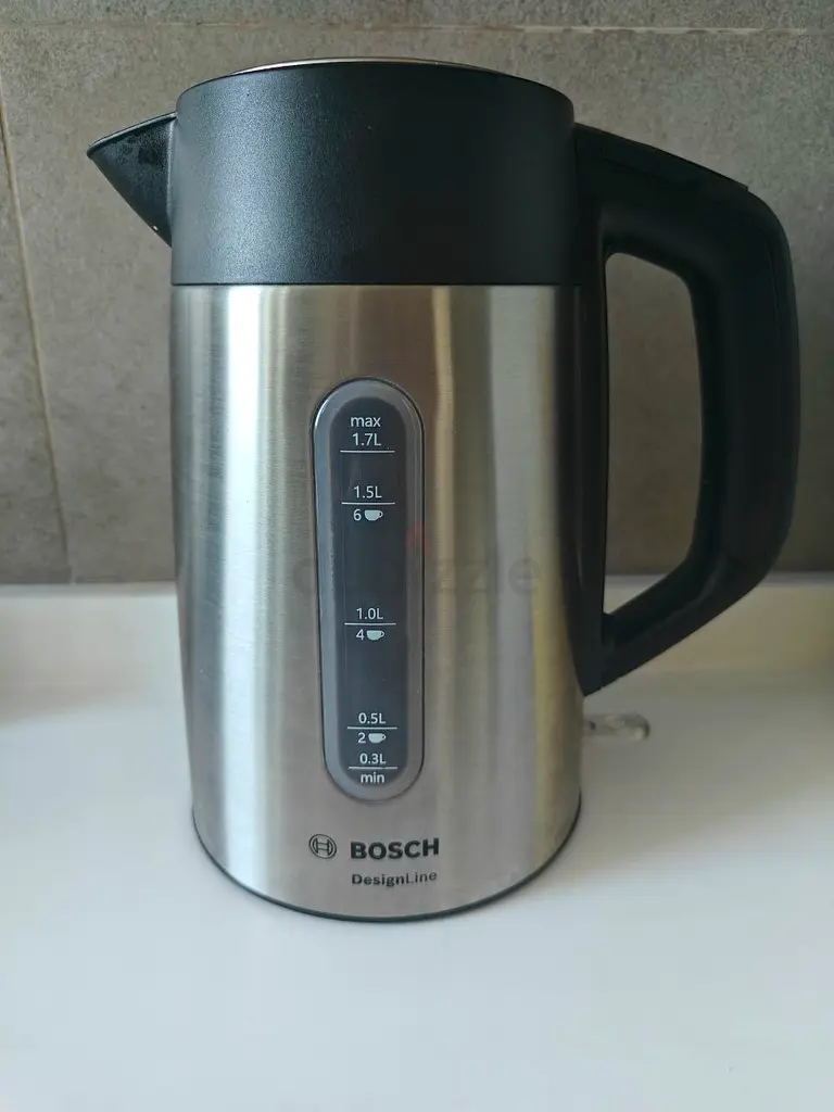 Bosch DesignLine Electric Kettle TWK4P440GB Silver And Black 1.7L