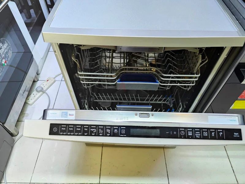 Siemens latest model iq700 3 rack dishwasher inside blue light by jhon