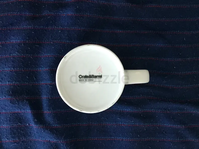 Crate and Barrel ‘Up And At Em’ Porcelain Mug
