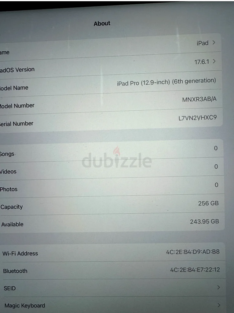 ipad pro 6th gen M2 256 with magic keyboard and pencil 2nd gen