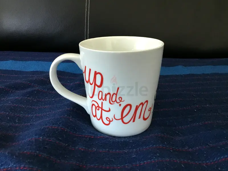 Crate and Barrel ‘Up And At Em’ Porcelain Mug