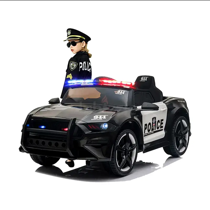 Police Ride on Car Electric Siren Lights Black