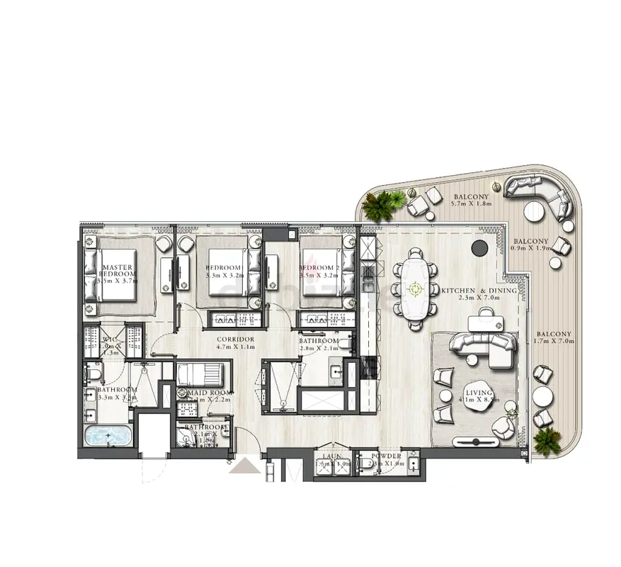 Apartment 3 Bedroom Address the bay Dubai