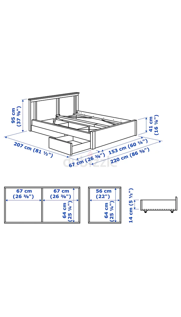 Ikea Songesand Bed Vesteroy Mattress 140x200