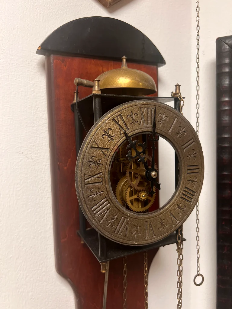 Antique skeleton wall clock