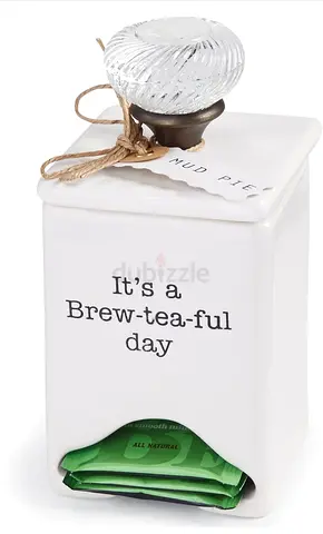 Mud Pie branded Tea Bag Caddy - 2 new pieces