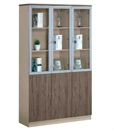 3 door bookshelf cabinet