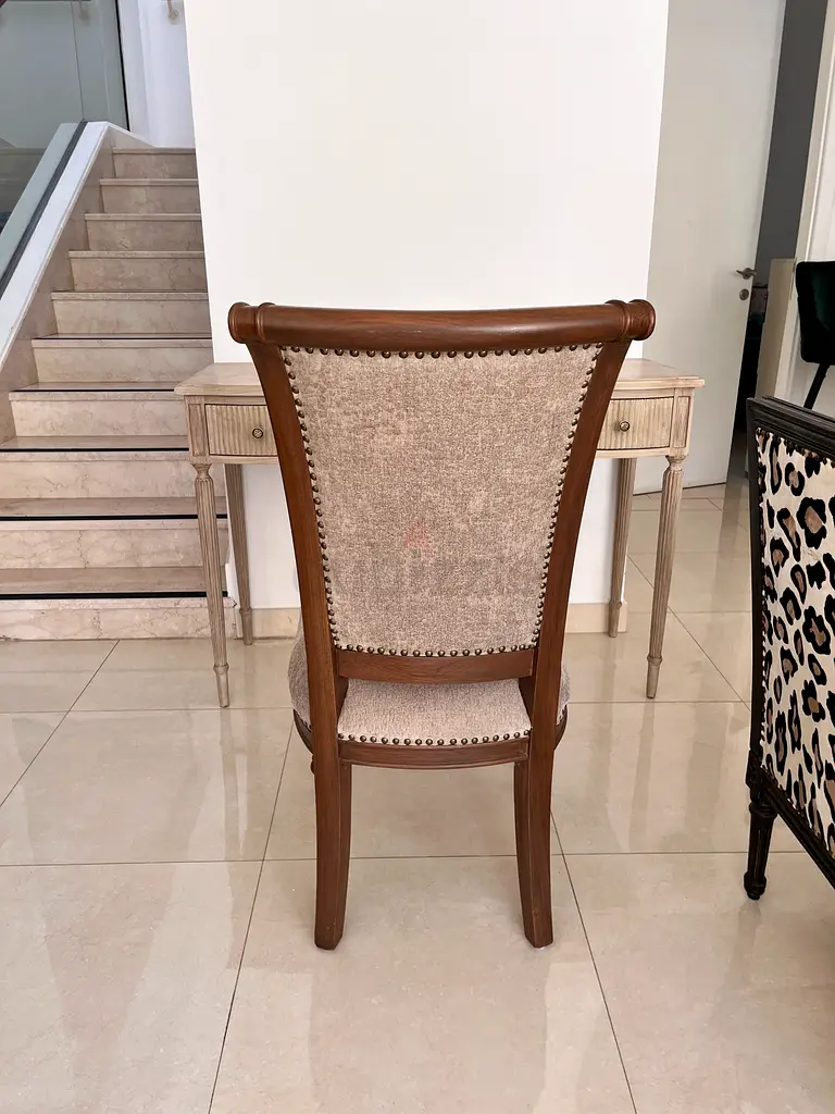 Fine furniture.6 Teak wood dining chairs for sale