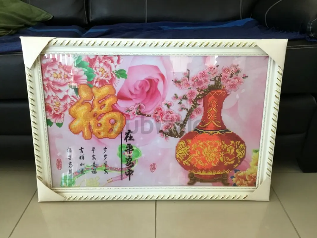 Vintage Chinese Embroidery Framed Art (75x50 cm)